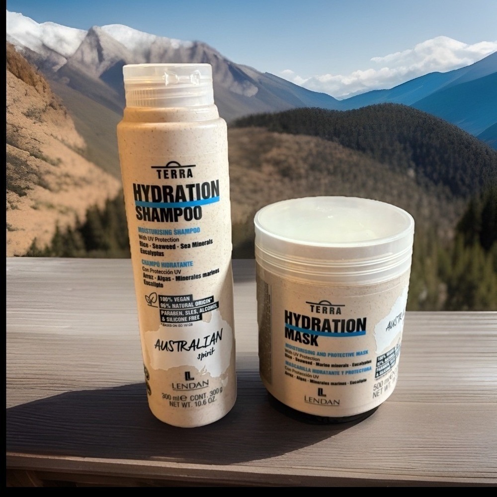 Lendan Terra Hydration Shampoo & Mask Set Vegan Australian Moisturizing Hair Car